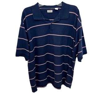 IZOD men's navy blue striped polo shirt Red, And White Stripes XXL Y2K VTG